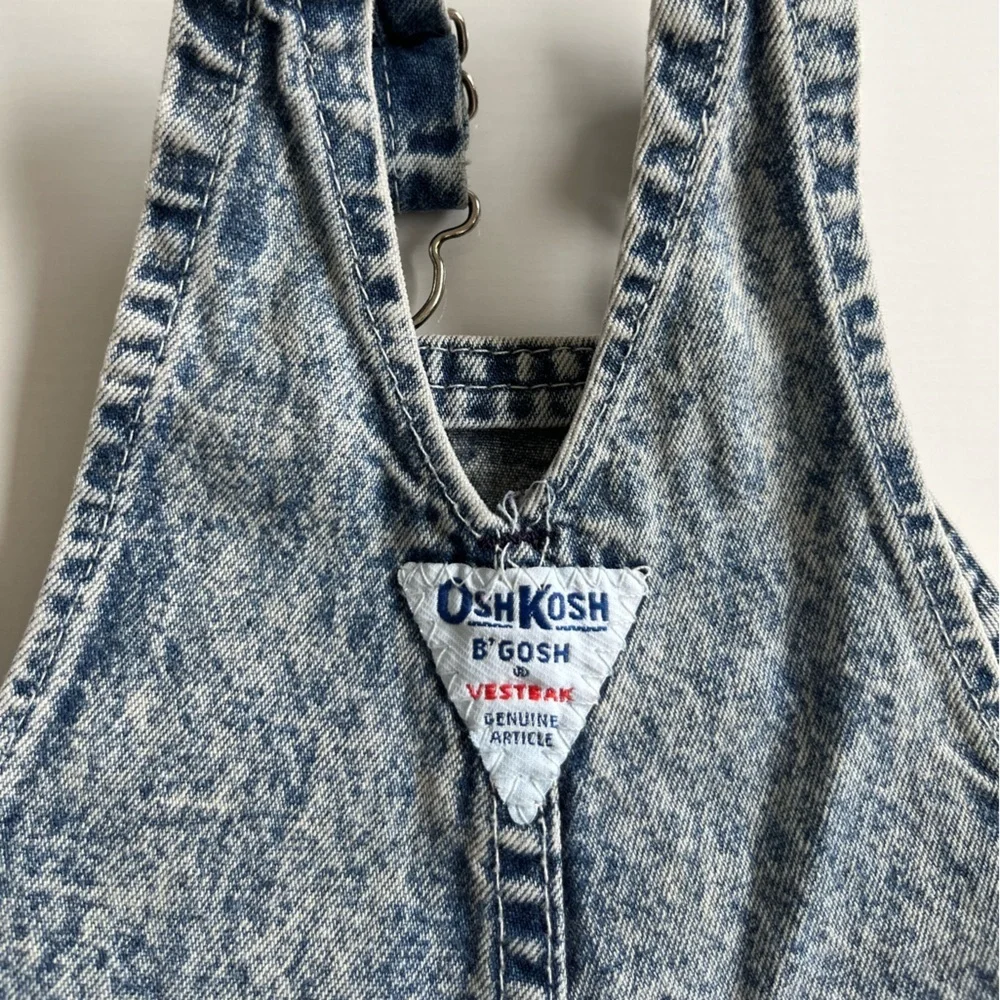 Vintage OshKosh B'gosh Stonewashed Denim Overalls for Kids
